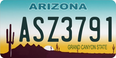 AZ license plate ASZ3791
