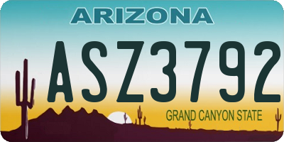 AZ license plate ASZ3792