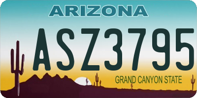 AZ license plate ASZ3795