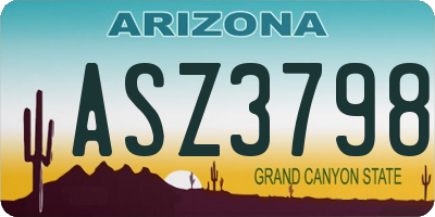 AZ license plate ASZ3798