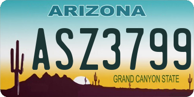 AZ license plate ASZ3799