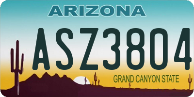 AZ license plate ASZ3804