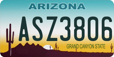 AZ license plate ASZ3806