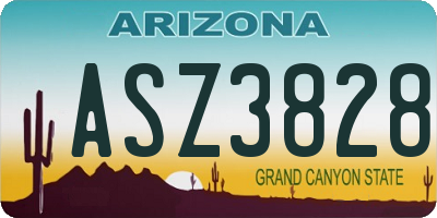 AZ license plate ASZ3828