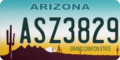 AZ license plate ASZ3829