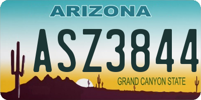 AZ license plate ASZ3844