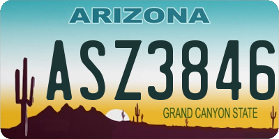 AZ license plate ASZ3846