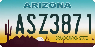AZ license plate ASZ3871