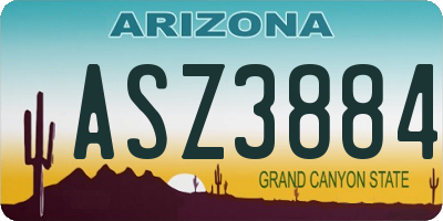 AZ license plate ASZ3884