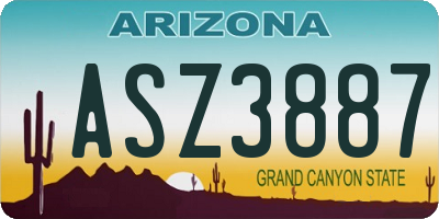 AZ license plate ASZ3887