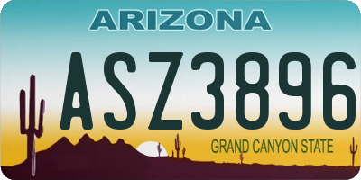AZ license plate ASZ3896