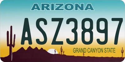 AZ license plate ASZ3897