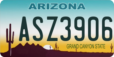 AZ license plate ASZ3906