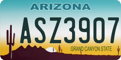 AZ license plate ASZ3907