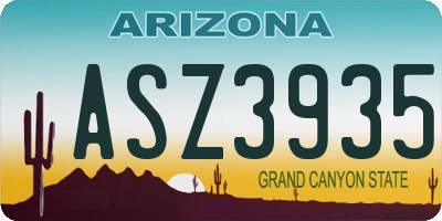 AZ license plate ASZ3935