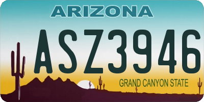 AZ license plate ASZ3946
