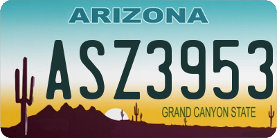AZ license plate ASZ3953