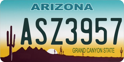 AZ license plate ASZ3957
