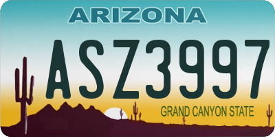 AZ license plate ASZ3997