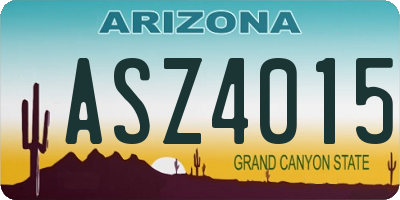 AZ license plate ASZ4015