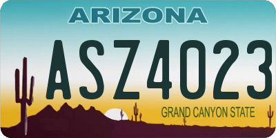 AZ license plate ASZ4023