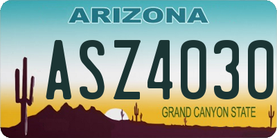 AZ license plate ASZ4030