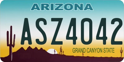 AZ license plate ASZ4042