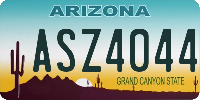 AZ license plate ASZ4044