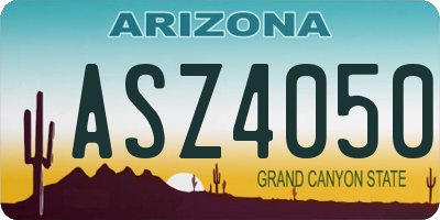 AZ license plate ASZ4050