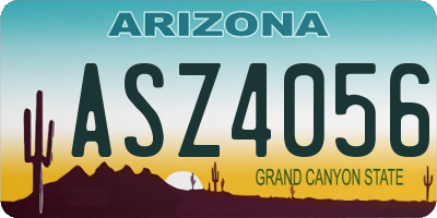 AZ license plate ASZ4056