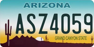 AZ license plate ASZ4059