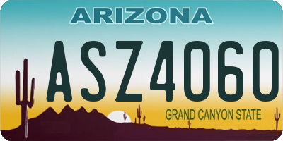 AZ license plate ASZ4060