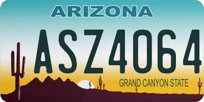 AZ license plate ASZ4064