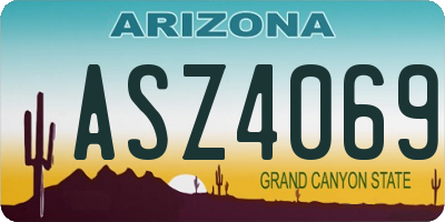 AZ license plate ASZ4069