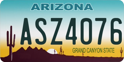 AZ license plate ASZ4076