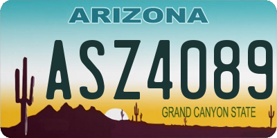 AZ license plate ASZ4089