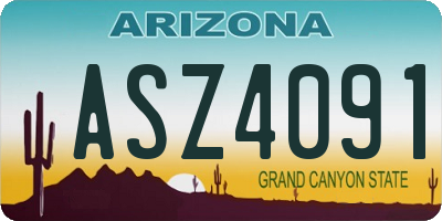 AZ license plate ASZ4091