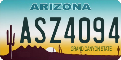 AZ license plate ASZ4094