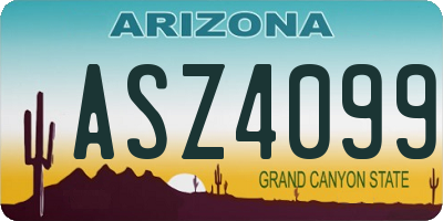 AZ license plate ASZ4099