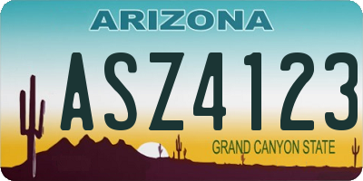 AZ license plate ASZ4123