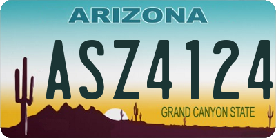 AZ license plate ASZ4124