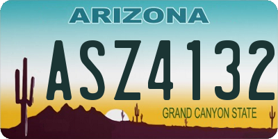 AZ license plate ASZ4132