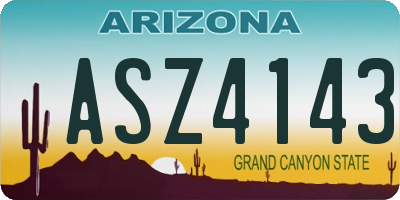 AZ license plate ASZ4143