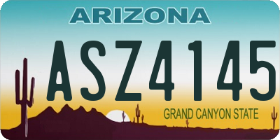 AZ license plate ASZ4145
