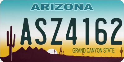AZ license plate ASZ4162
