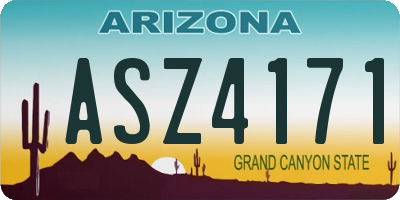 AZ license plate ASZ4171