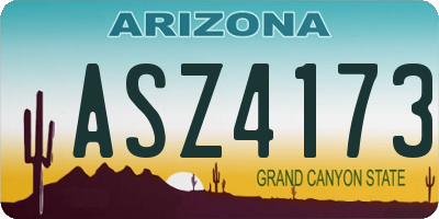 AZ license plate ASZ4173
