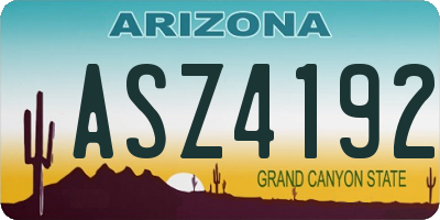 AZ license plate ASZ4192