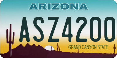 AZ license plate ASZ4200