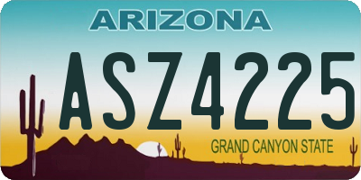 AZ license plate ASZ4225